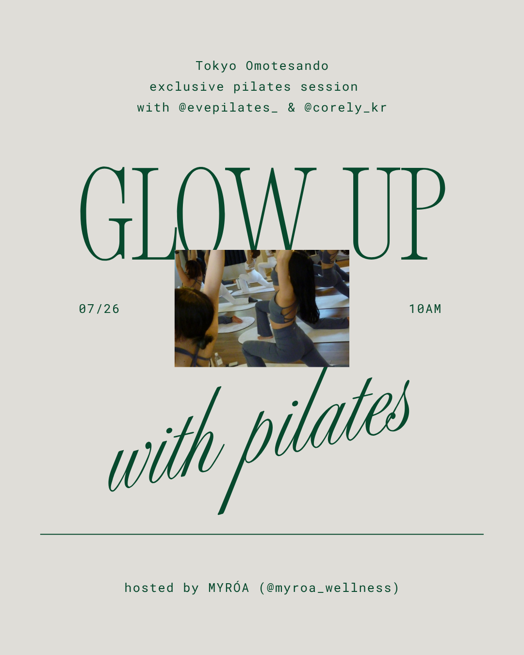 GLOW UP with Mat Pilates マットピラティス1Day Class in Tokyo