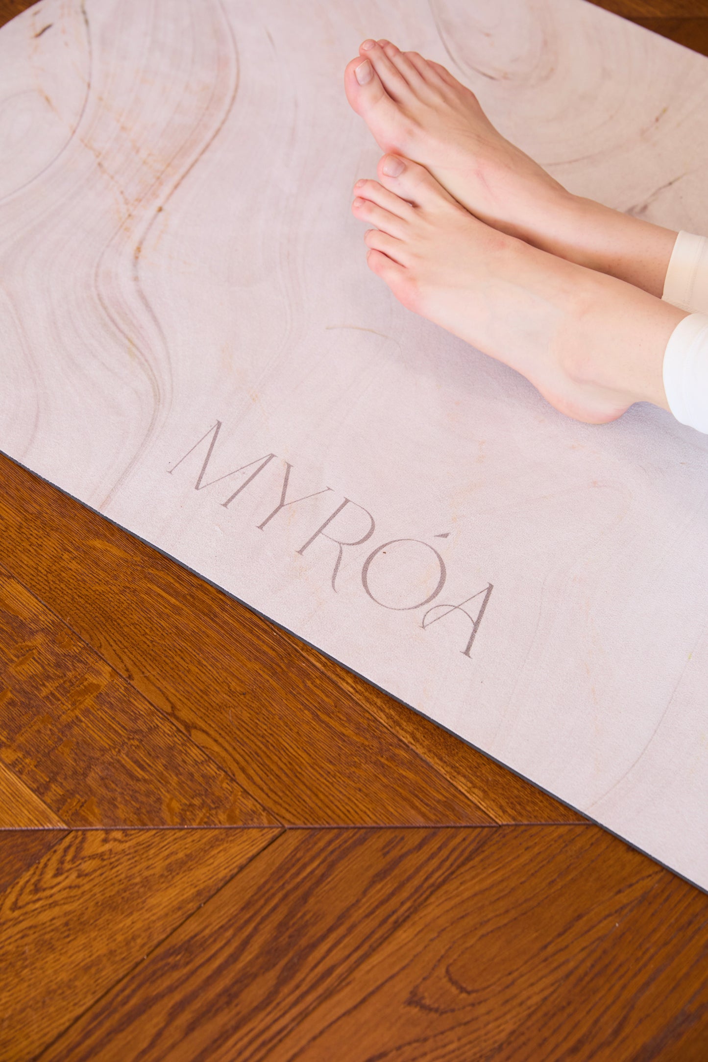 【6mm/TPE/Marble】MYRÓA SUEDE EXERCISE MAT&STRAP